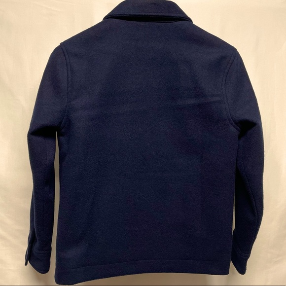 Old Navy Snap Wool Peacoat Shirt Jacket Navy Blue Sz L(10-12) - Picture 5 of 11